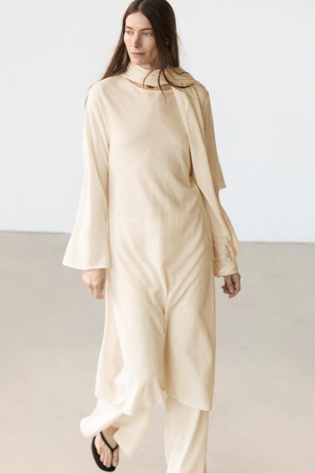 Dökümlü tunik elbise - 2