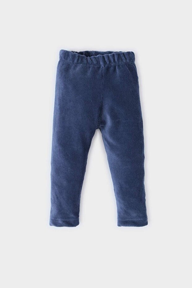 Baby Girl Straight Leg Elastic Waist Basic Plain Corduroy Leggings Y1083A224Wn