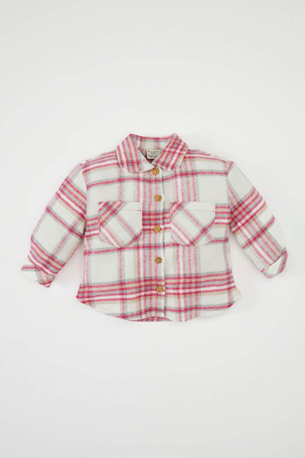 Baby Girl Plaid Patterned Flannel Long Sleeve Shirt D3044A524Wn