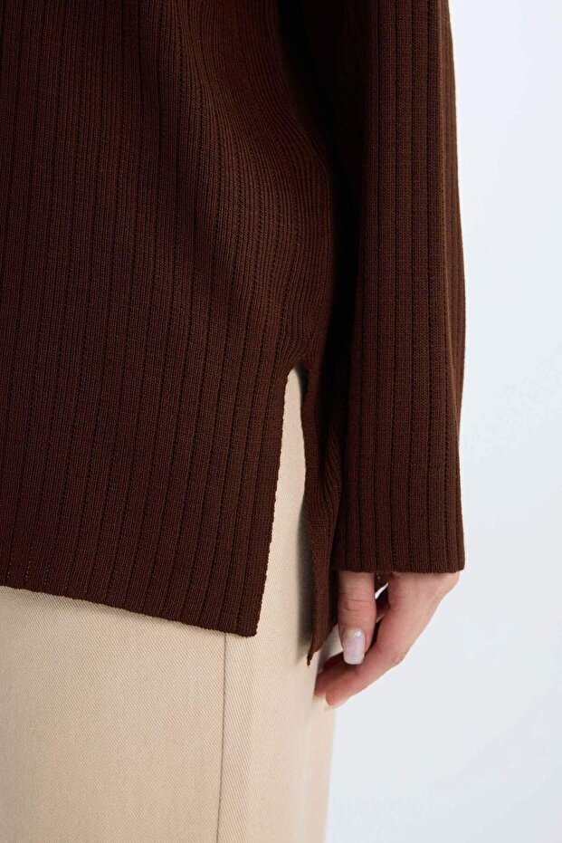 Relax Fit Basıc Triko Tunik Kazak E2938AX24WN - 5