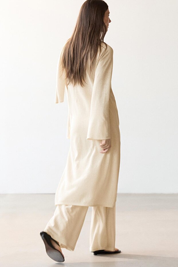 Dökümlü tunik elbise - 3