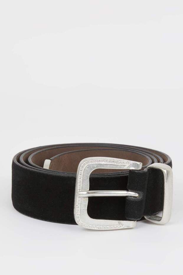 Women's Large Buckle Faux Leather Jean Belt E1277Axns
