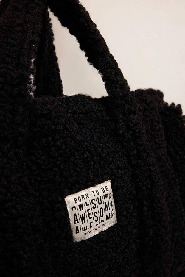 Kadın Basıc Düz Pelüş Çapraz Çanta Y8623AZNS - 3