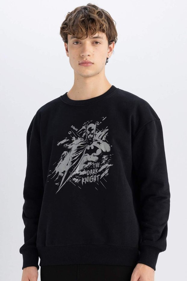 Batman Boxy Fit Crew Neck Printed Thick Sweatshirt 25K 801004877