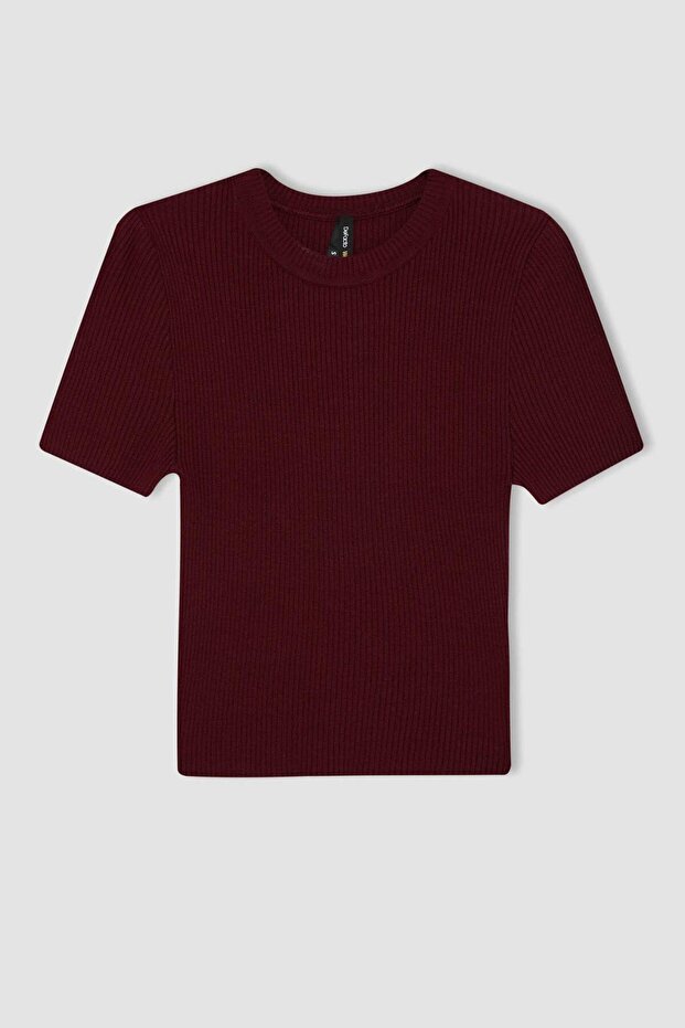 Crop Basıc Fitilli Triko Kazak C5638AX24AU - 7