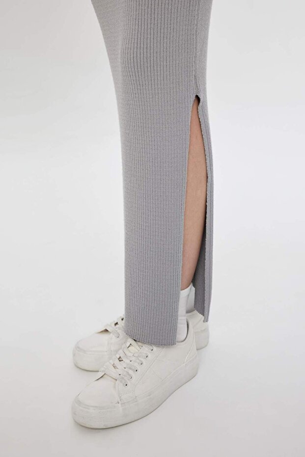 Slim Fit elastischer Bund, Basic-Schlitz-Maxi-Strickrock D5390AX24AU - 5