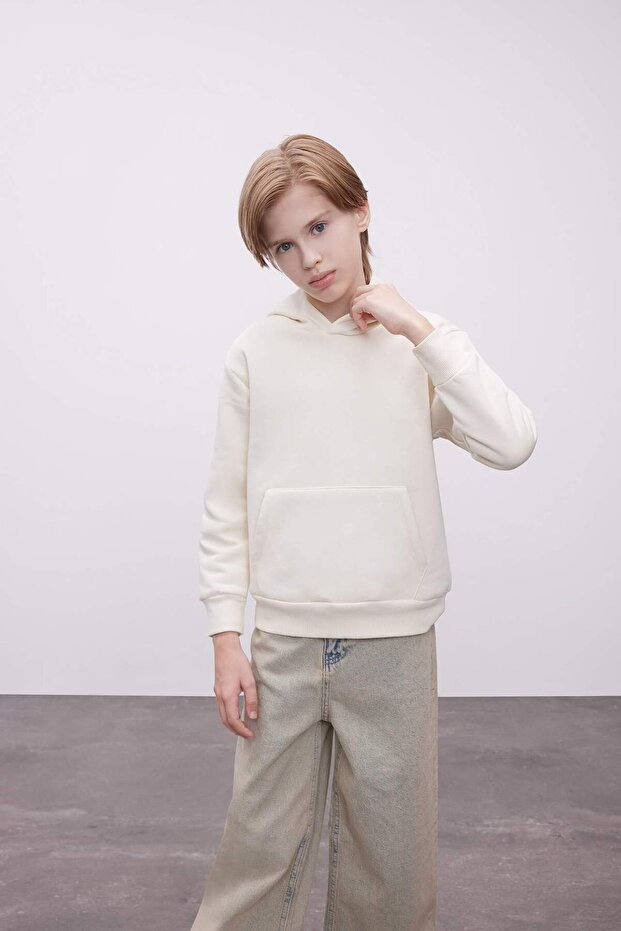 Boy's Pocket Hooded Thick School Sweatshirt C7565A824Au - 3