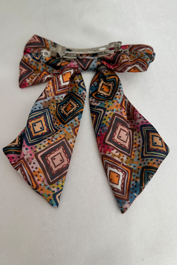 بنقشة إثنية مشبك شعر أوتوماتيكي (12 سم) - 5