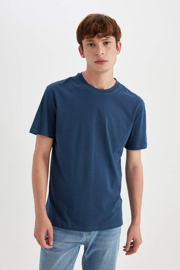 New Regular Fit Crew Neck Short Sleeve T-Shirt V7699Az24Sp