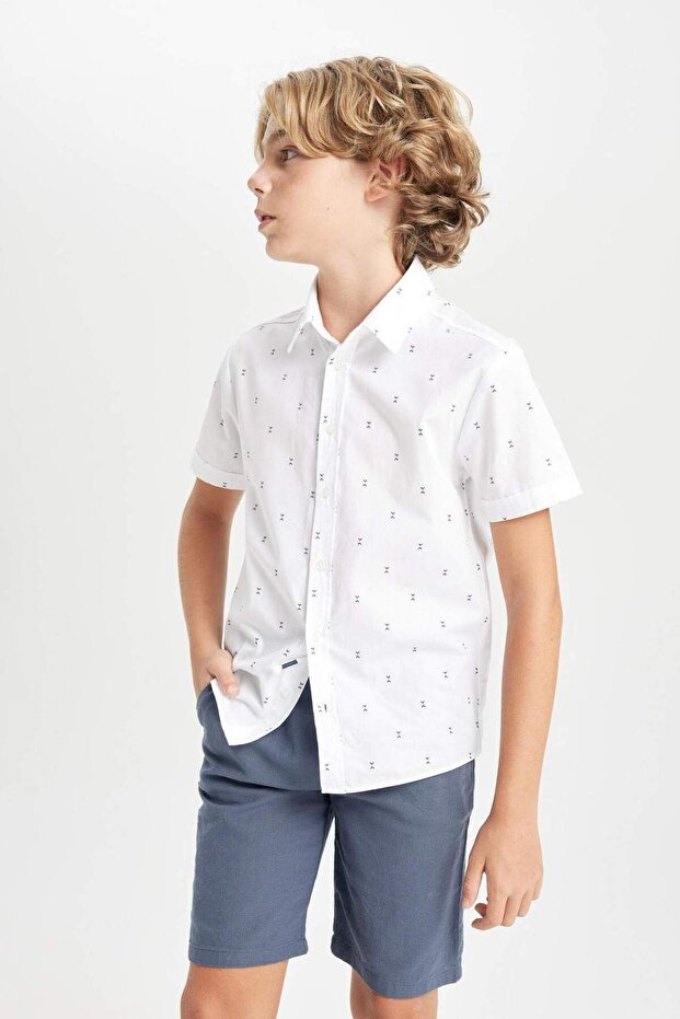 Erkek Çocuk Keten Görünümlü Şort C5241A824HS - 5