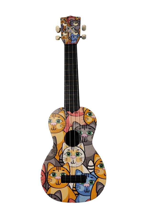 Gonzales Soprano Ukulele Kedi Çizim Desen Kapak