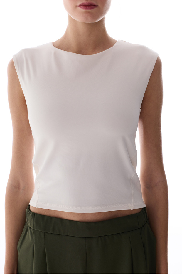 Λευκό Active Top με ραφές Flatlock - 4