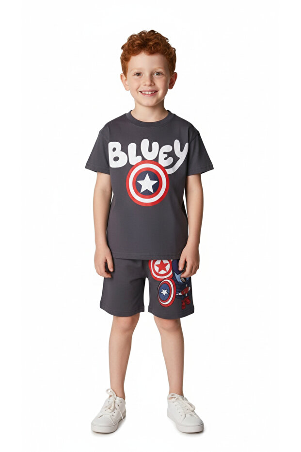 Captain Bluey Shorts Suit