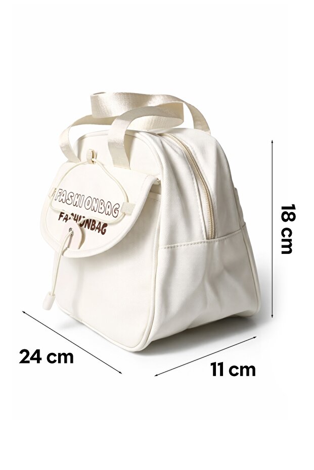 حقيبة طعام محمولة باللون البيج - 6