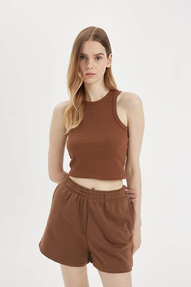 Regular Fit Beli Lastikli Basic Düz Şort Z5071AZ24SM - 4