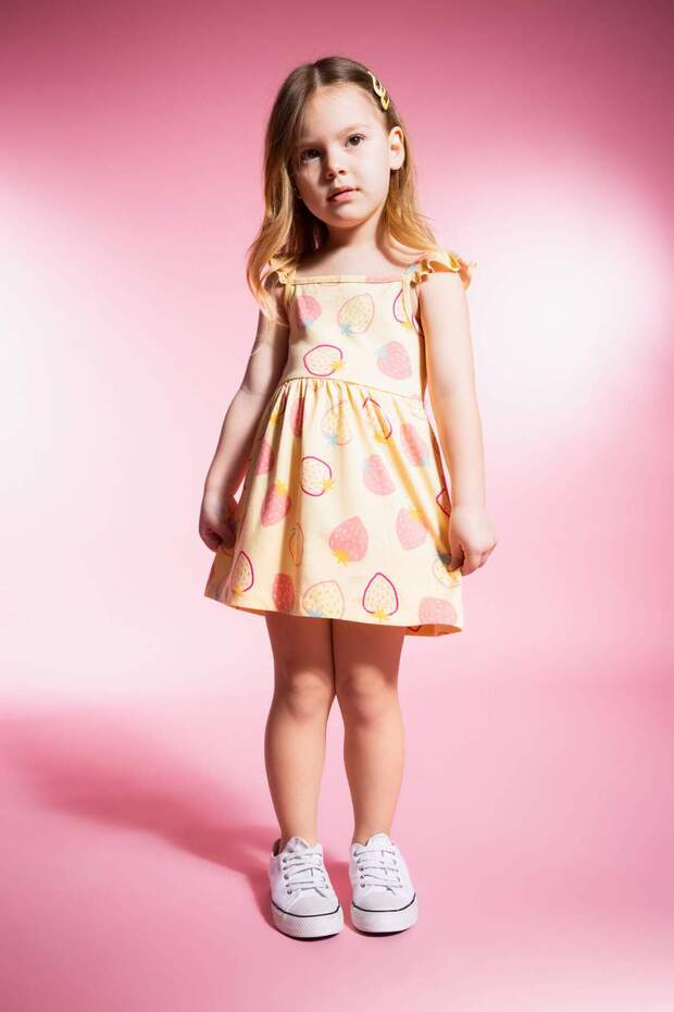 Patterned Sleeveless Dress Baby Girl C0078A524Sm
