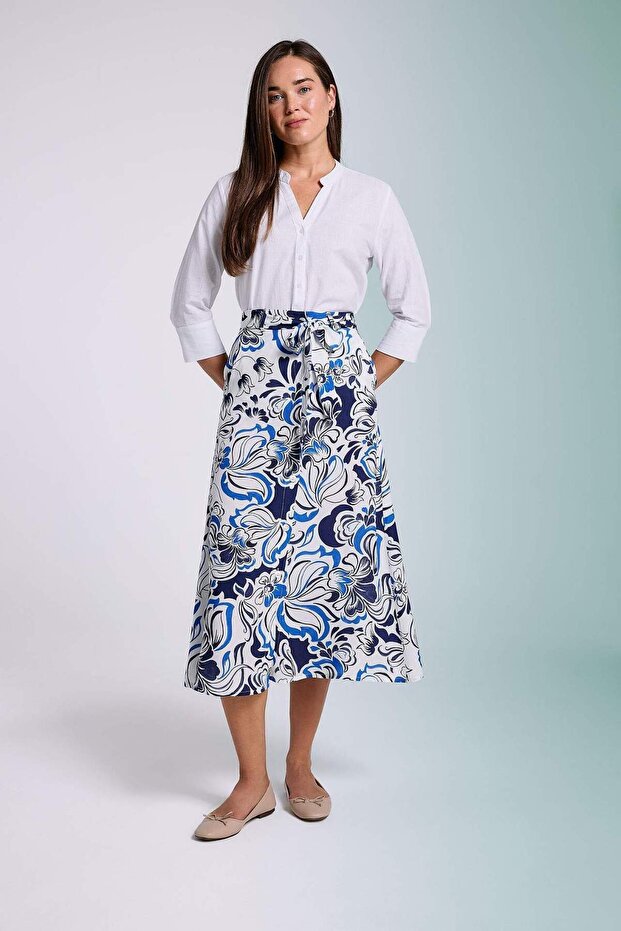 Patterned A-Line Midi Skirt C8722Ax24Sm