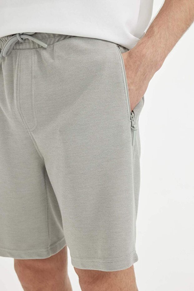 Regular Fit Düz Paça Cepli Basic Düz Şort B8792AX24SM - 4