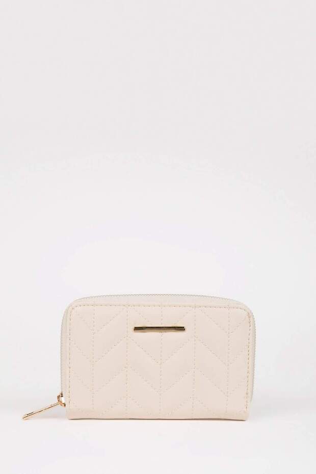Women's Quilted Faux Leather Embroidery Wallet B5691AXNS
