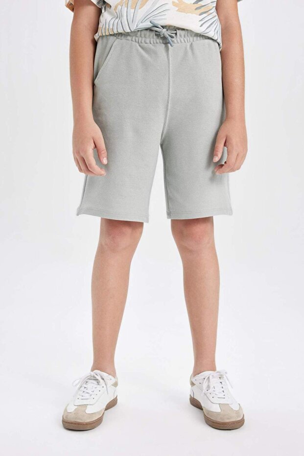 Boy's Basic Straight Pique Shorts B5925A824Sm