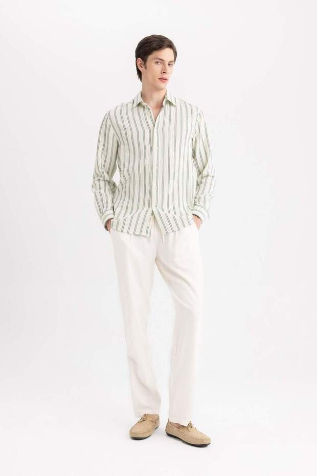 Viscose Trousers Regular Fit Straight Leg Pocket B4867Ax24Sp