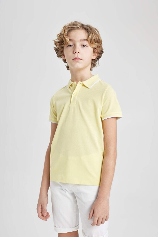 Boy's Pique Short Sleeve Polo T-Shirt B6162A824SM