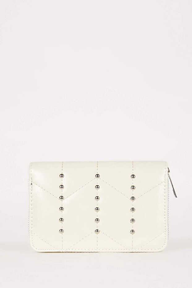 Women's Studded Detailed Faux Leather Wallet B3442Axns