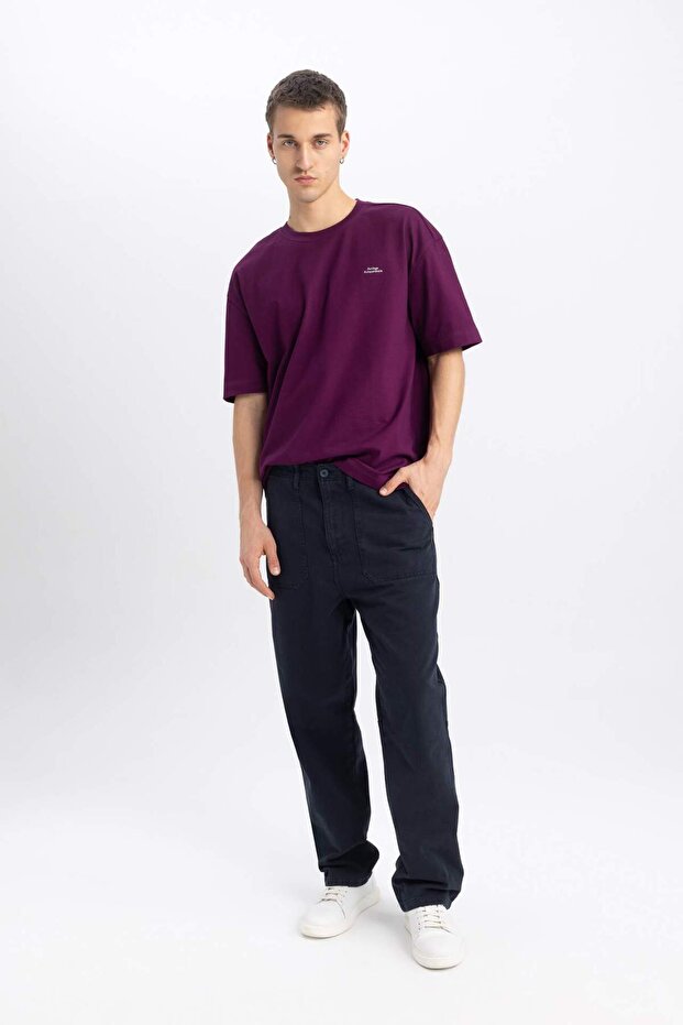 Gabardine Trousers Baggy Fit Pocket Straight Leg B4762Ax24Sp