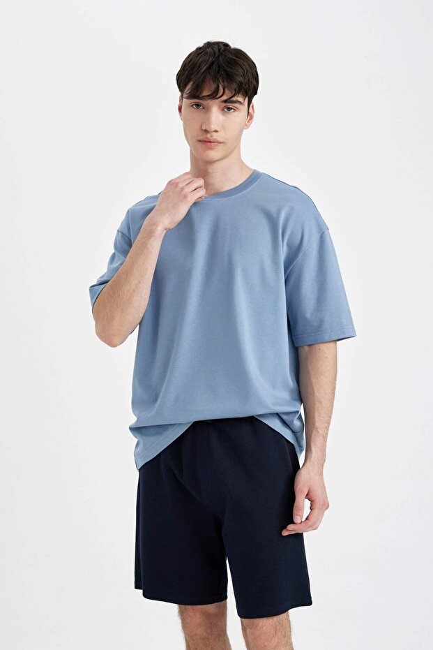 Regular Fit Düz Paça Cepli Basic Düz Şort B8792AX24SM - 3