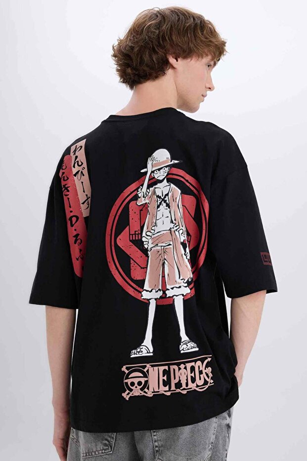 100% Cotton One Piece Loose Fit Crew Neck Back Print Short Sleeve T-Shirt B5528Ax25Sp