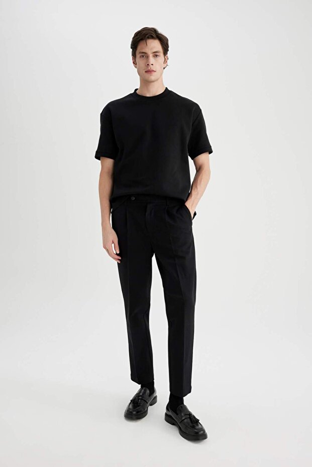 Twill Fabric Trousers Tailored Regular Fit Straight Leg B6670Ax24Sp