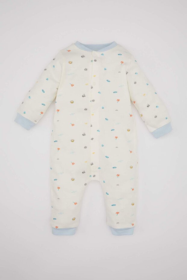 Baby Boy Newborn Patterned Long Sleeve Jumpsuit C1538A524Sm