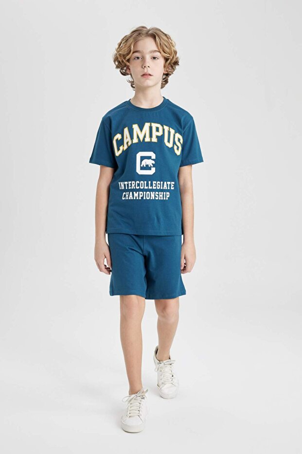 Boys' 2-Piece Set Printed Short Sleeve T-Shirt Shorts B9989A824Sm