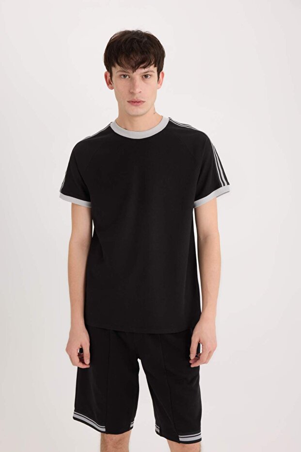 100% Cotton Regular Fit Crew Neck Short Sleeve Pique T-Shirt C2563Ax24Sm