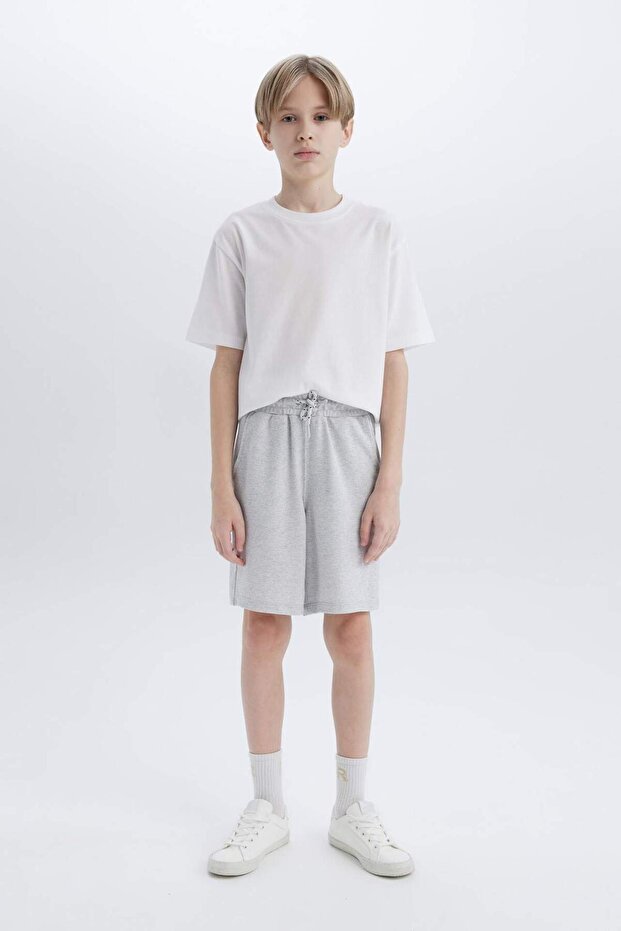 Erkek Çocuk Pike Basic Düz Bermuda Şort B5866A824SM - 2