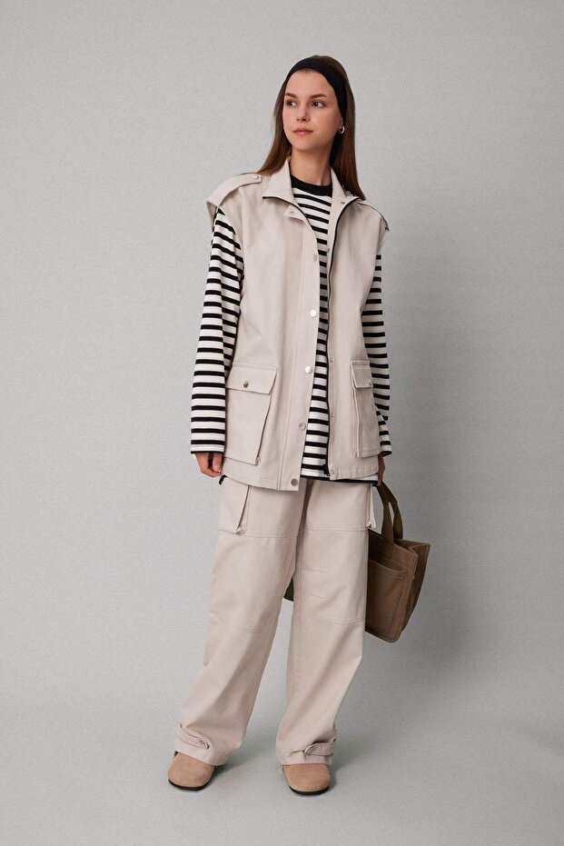 Kargo Cepli Basıc Gabardin Pantolon C1670AX24SP - 2