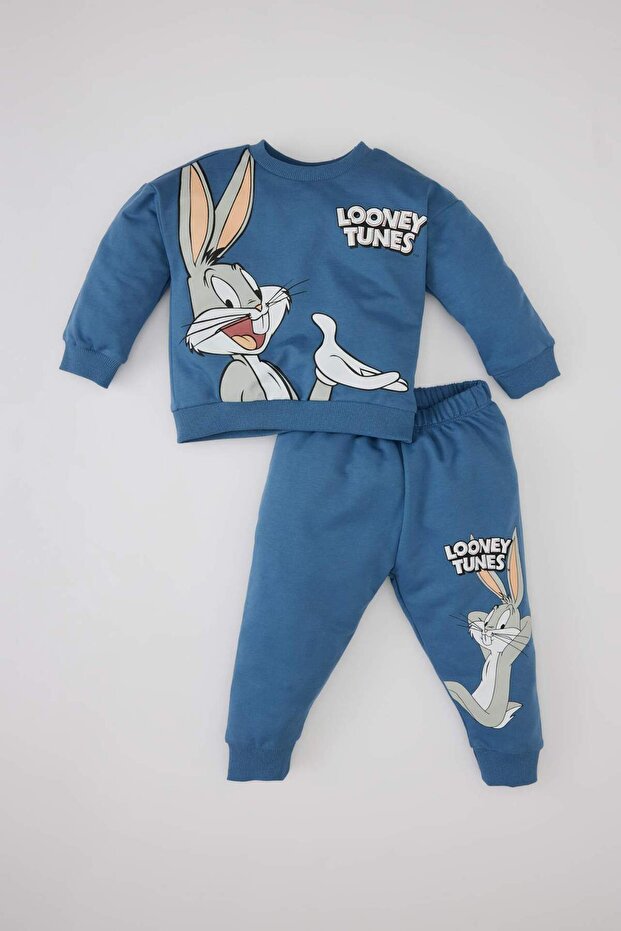 Looney Tunes Patterned Sweatshirt and Sweatpants Set for Baby Boy - C2357a5be364
