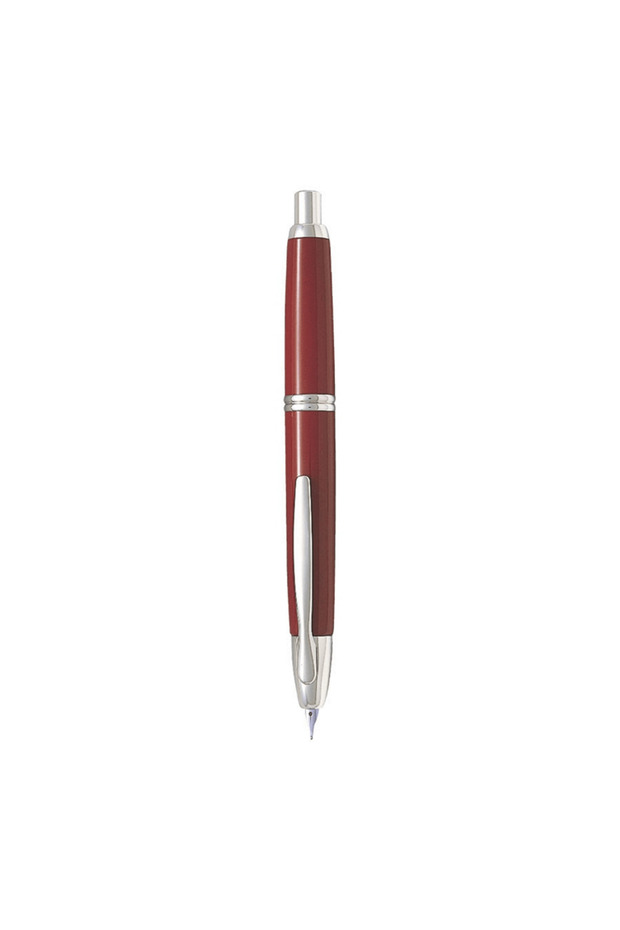 Capless Rhodium pen medium tip red - 2