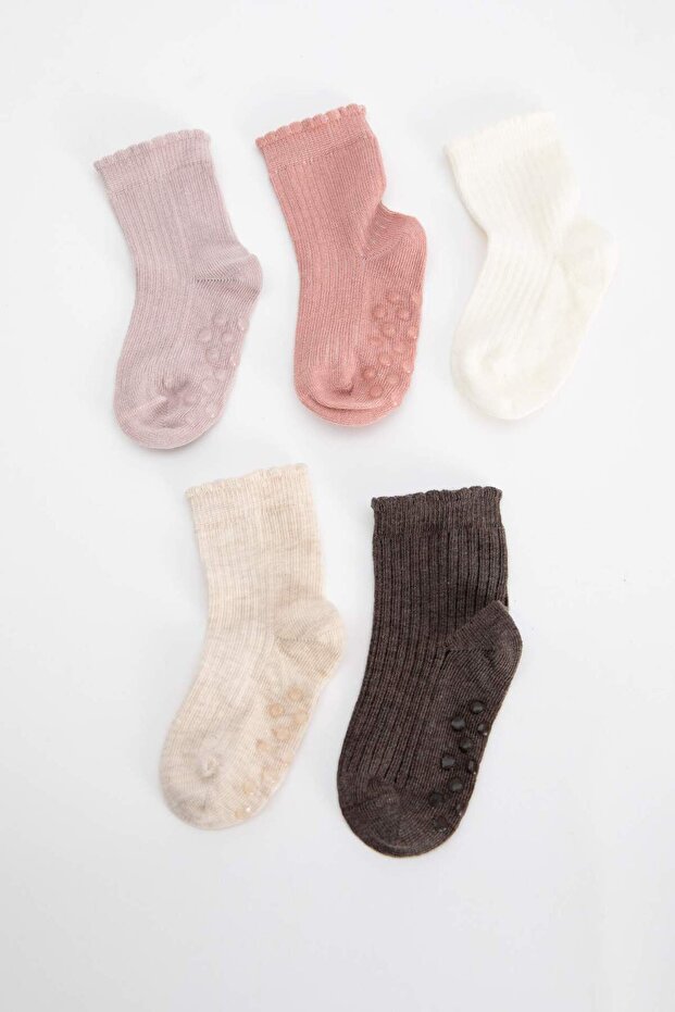 Baby Girl 5-Piece Cotton Long Socks A7564A5Ns