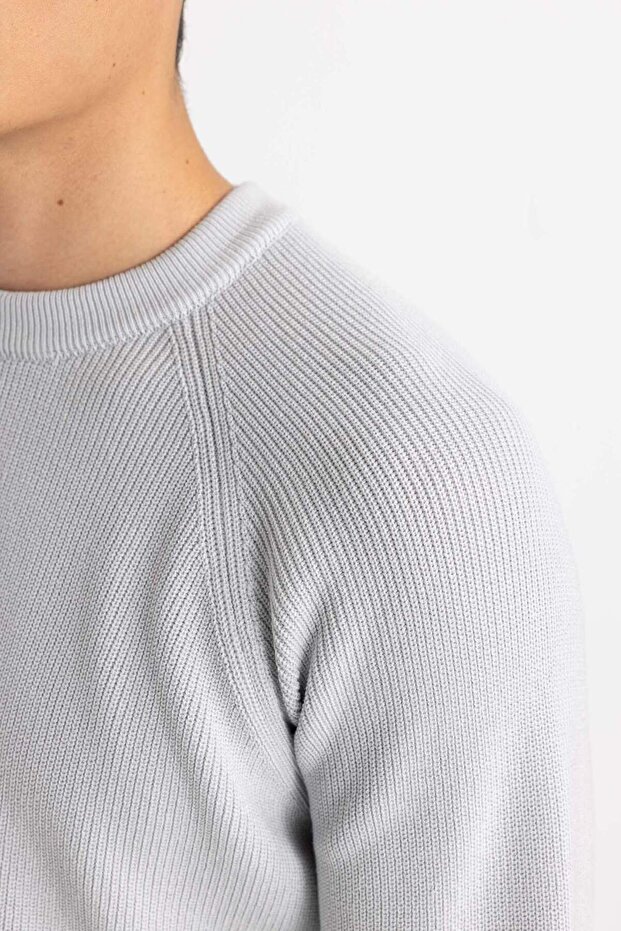 Standard Fit Regular Fit Rundhalsausschnitt Basic Solid Strickpullover A8458AX24SP - 5