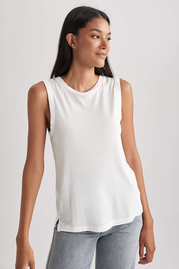 Regular Fit Crew Neck Corded Fabric Ribbed Knit Athlete B3559Ax23Hs