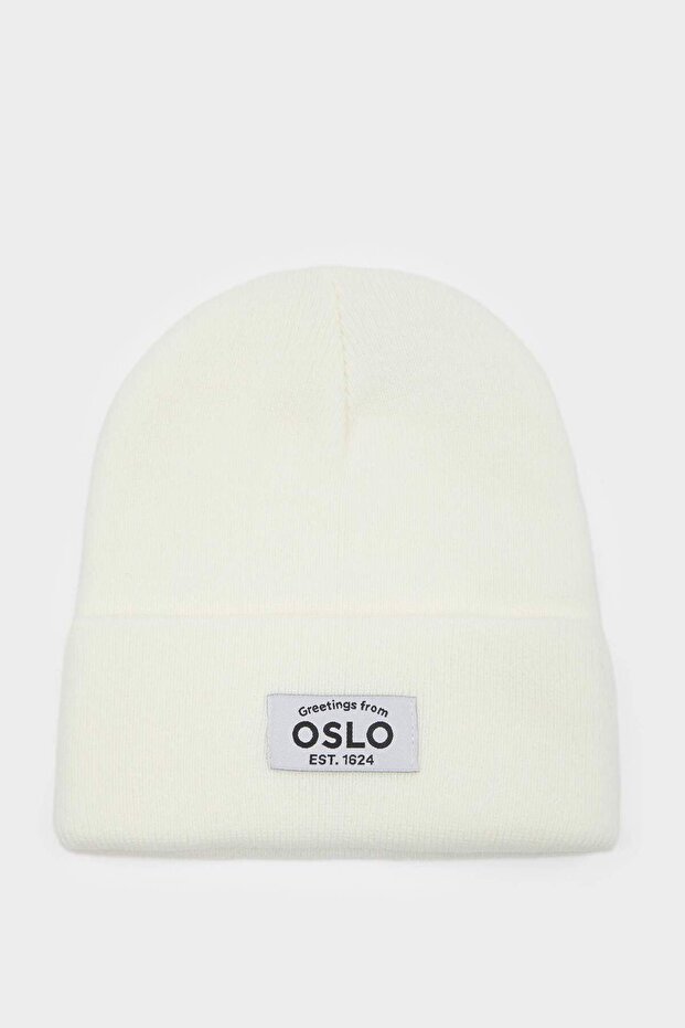 Women's City Themed Woven Label Beret A5655Ax23Wn
