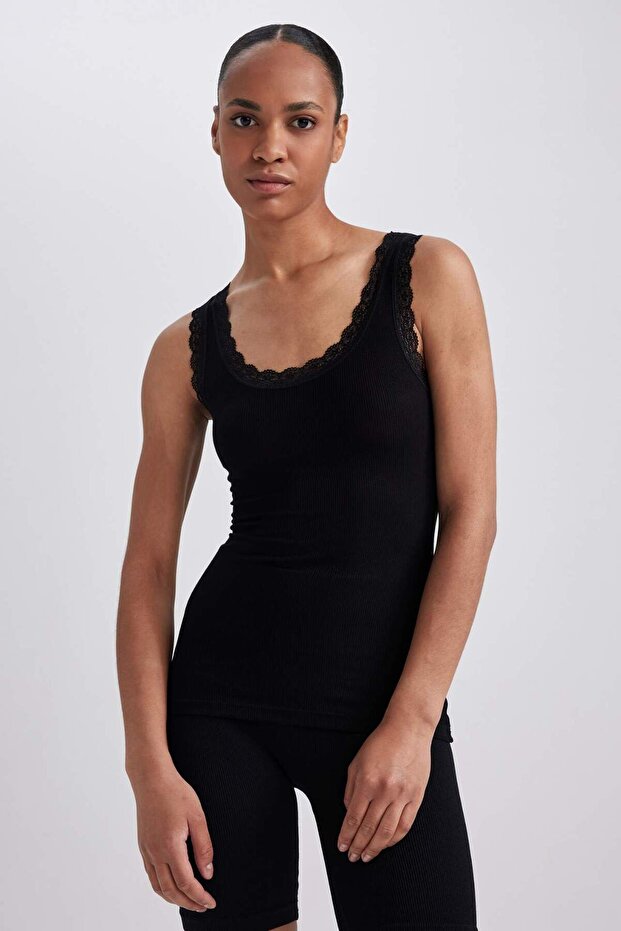 Regular Fit Rib Knit Atlet-Fall in Love A9755Ax23Hs