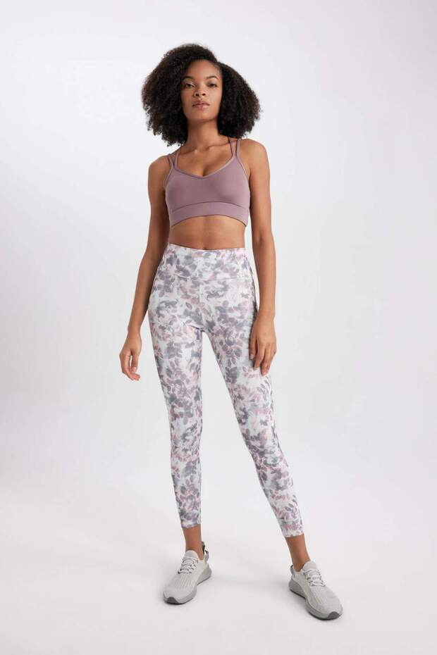 Defactofit Patterned Waist Shaper Sportsman Heavy Fabric Leggings Z6757Az23Sp