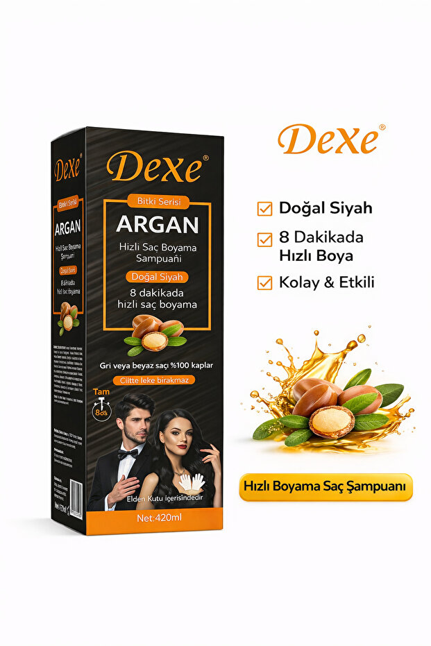 Dexe Black Hair Shampoo Beyaz Kapatıcı Şampuan Siyah Renk 420 ml