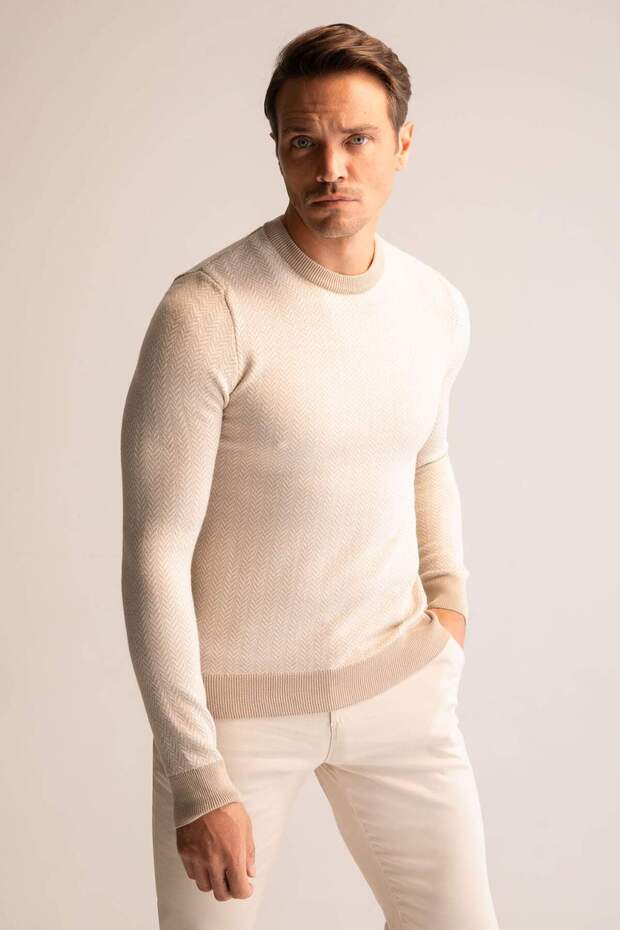 Slim Fit Crew Neck Knitwear Sweater X5159Az22Wn