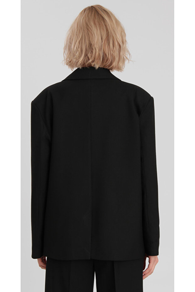 Oversize Black Blazer Jacket - 4