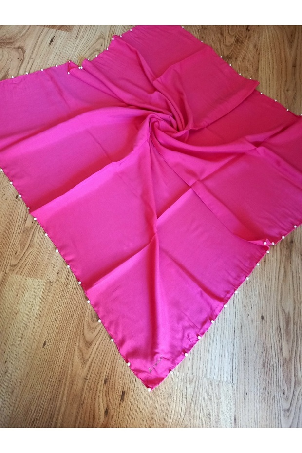 PEARL SCARF3D SCARF WITH PEARL DETAIL PINK COLOR