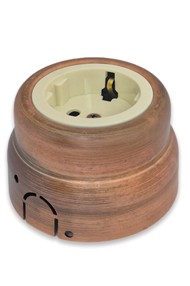 Celsus Antique Copper Loft Retro Surface Mounted Socket - 1