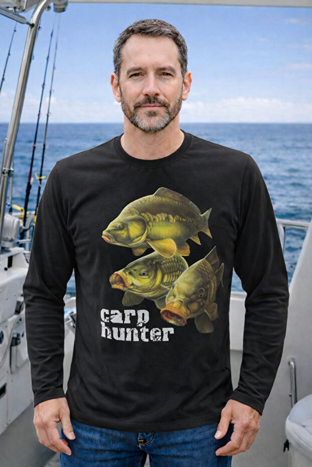 Our T-Shirt Model Is Made of 100% Cotton with a Carp Fish Figure.